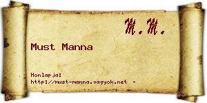 Must Manna névjegykártya